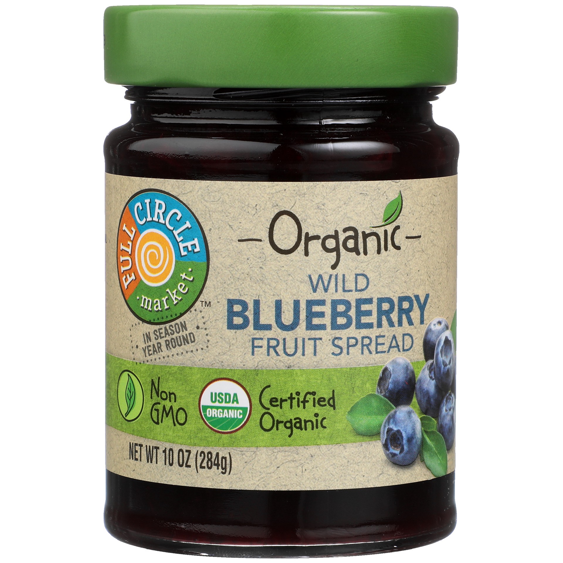 slide 1 of 6, Full Circle Market Organic Wild Blueberry Fruit Spread, 10 oz