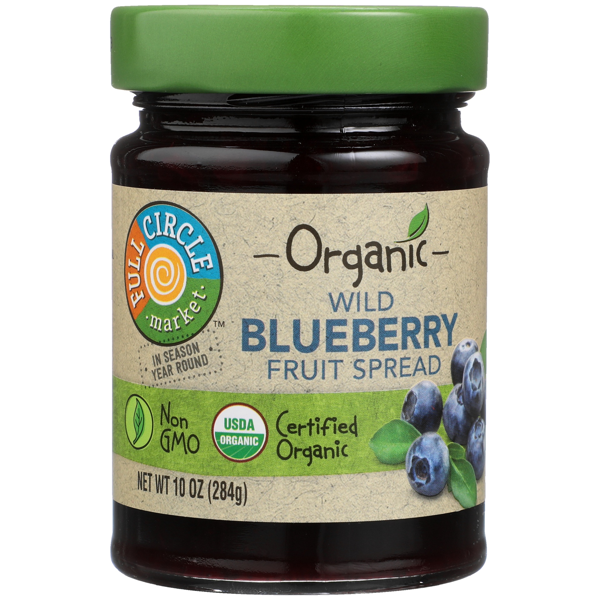 slide 1 of 1, Full Circle Market Organic Wild Blueberry Fruit Spread, 10 oz