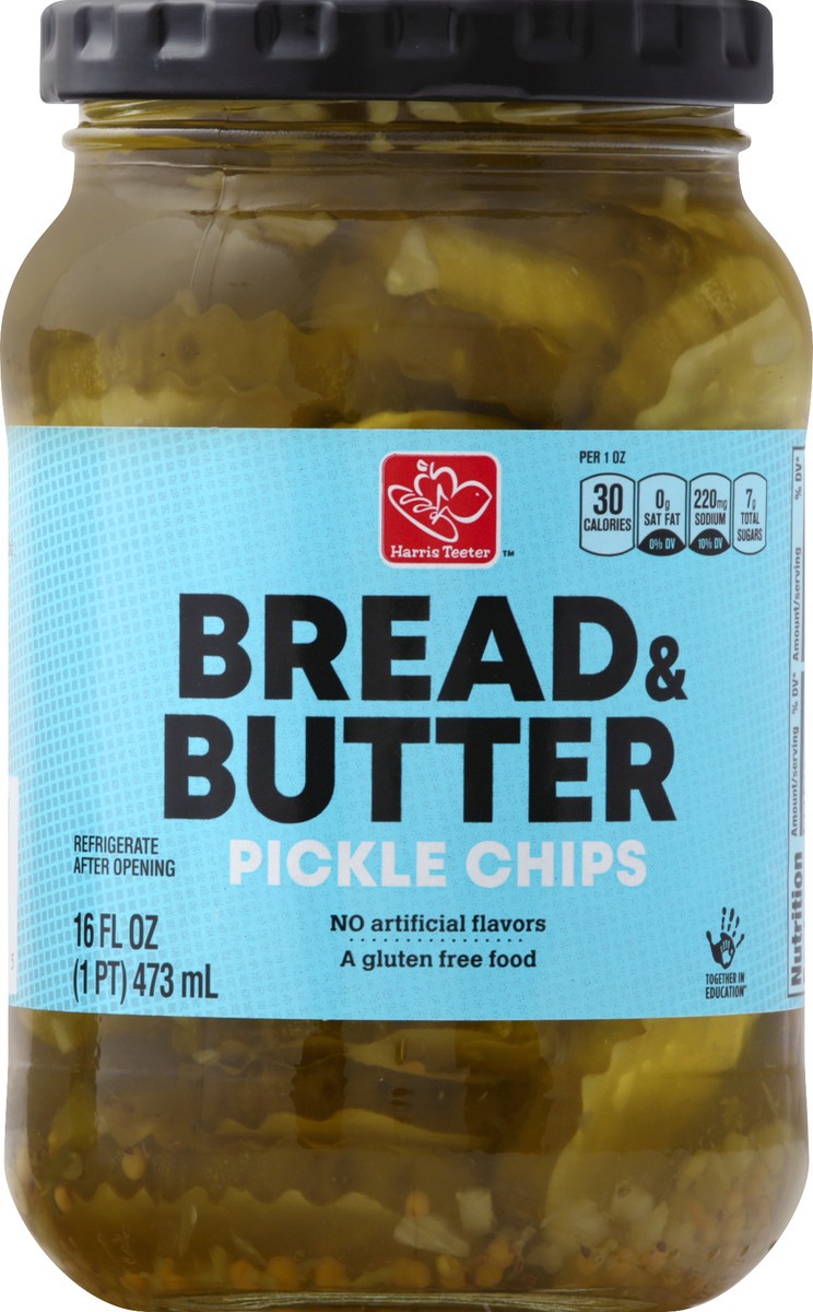 slide 4 of 8, Harris Teeter Pickle Chips - Bread & Butter, 16 oz