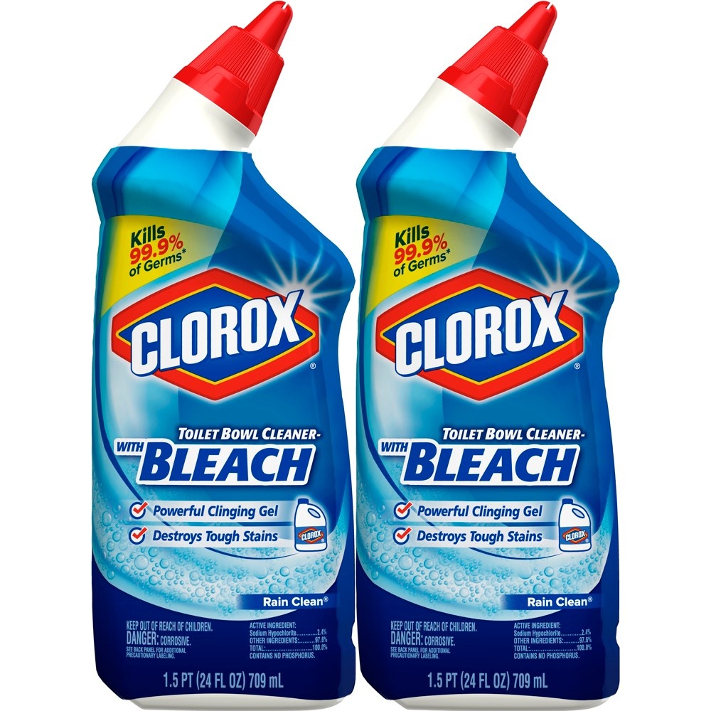 slide 4 of 8, Clorox Toilet Bowl Cleaner - Rain Clean, 2 ct; 24 oz