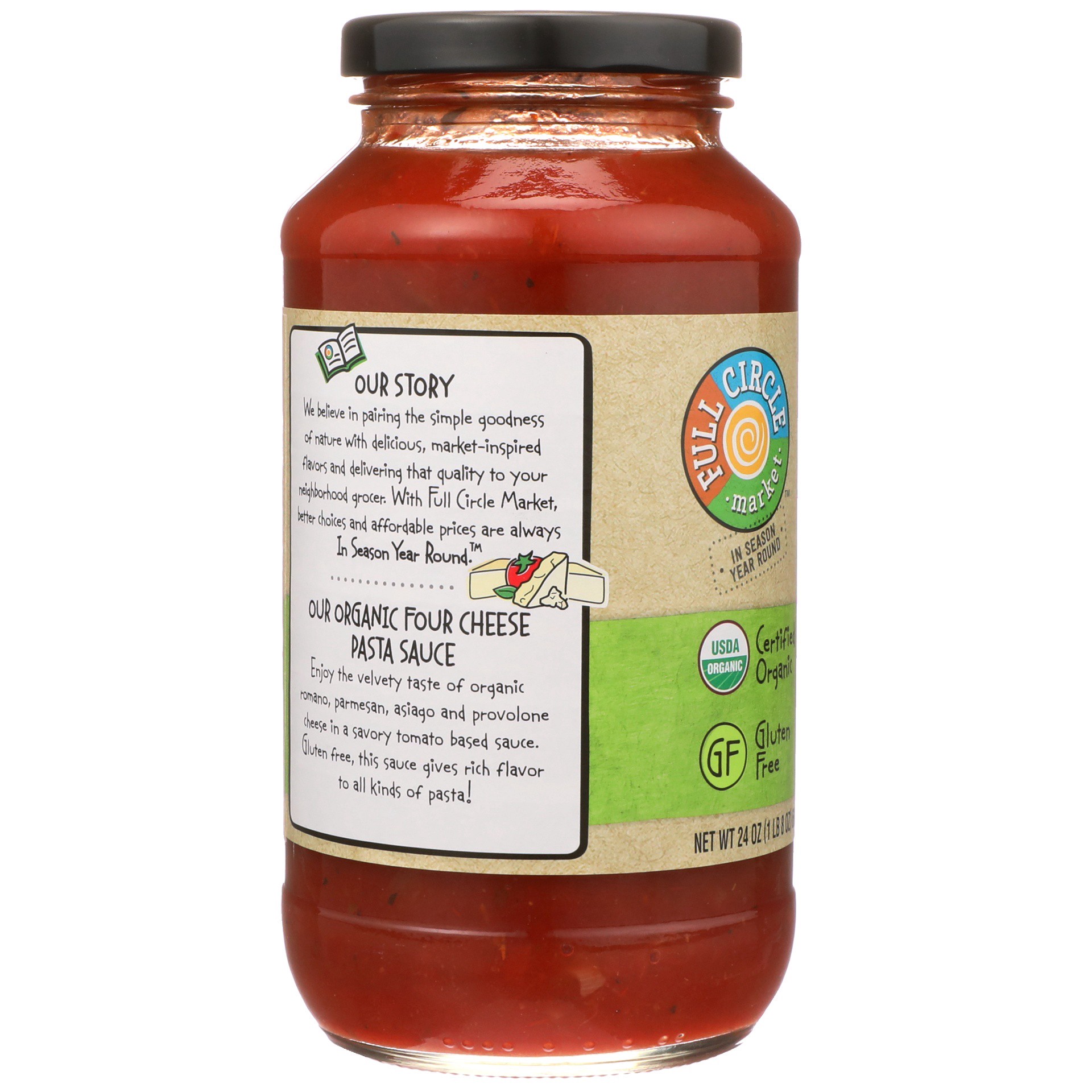 slide 2 of 6, Full Circle Market Organic Pasta Sauce - Four Cheese, 24 oz