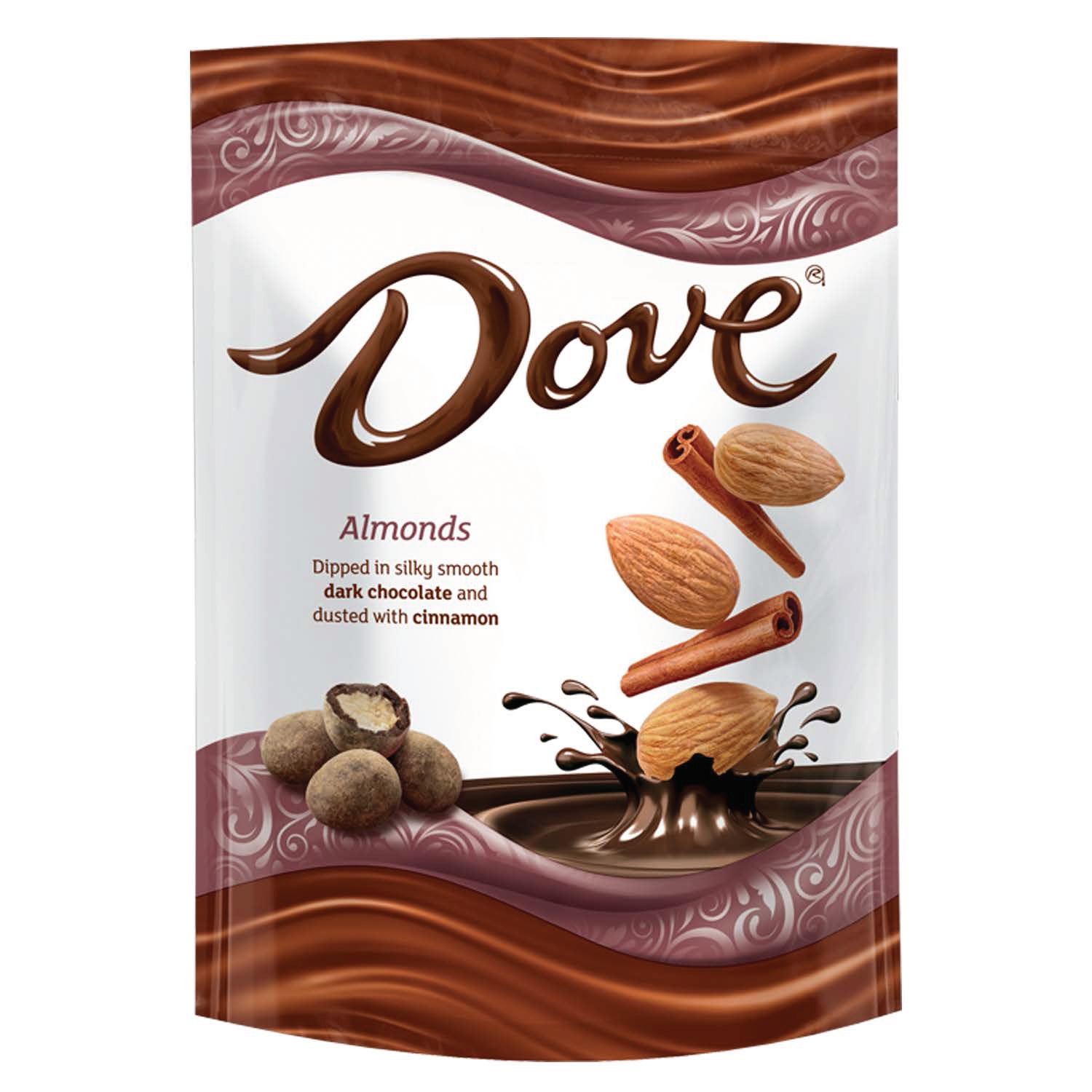 slide 1 of 9, Dove Cinnamon Dusted Dark Chocolate Dipped Almonds, 5.5 oz