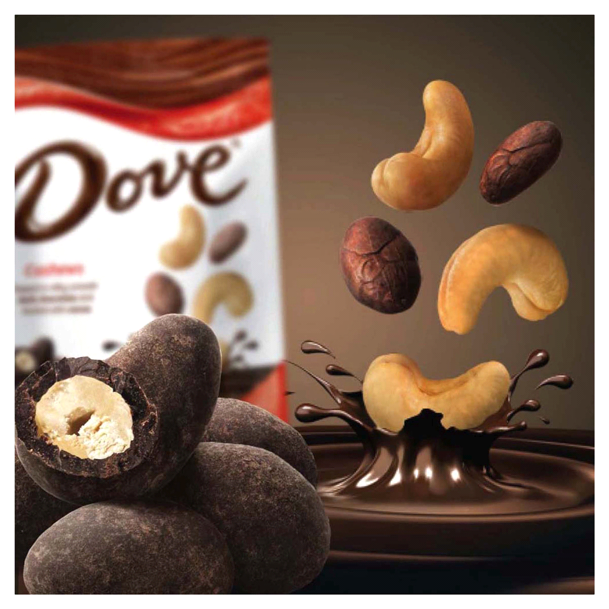 slide 3 of 9, Dove Cocoa Dusted Dark Chocolate Dipped Cashews, 5 oz