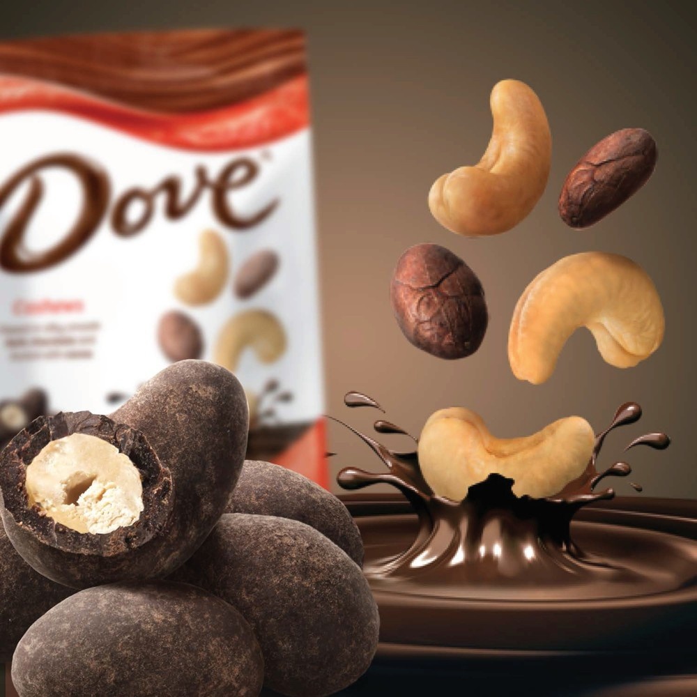 slide 2 of 9, Dove Cocoa Dusted Dark Chocolate Dipped Cashews, 5 oz