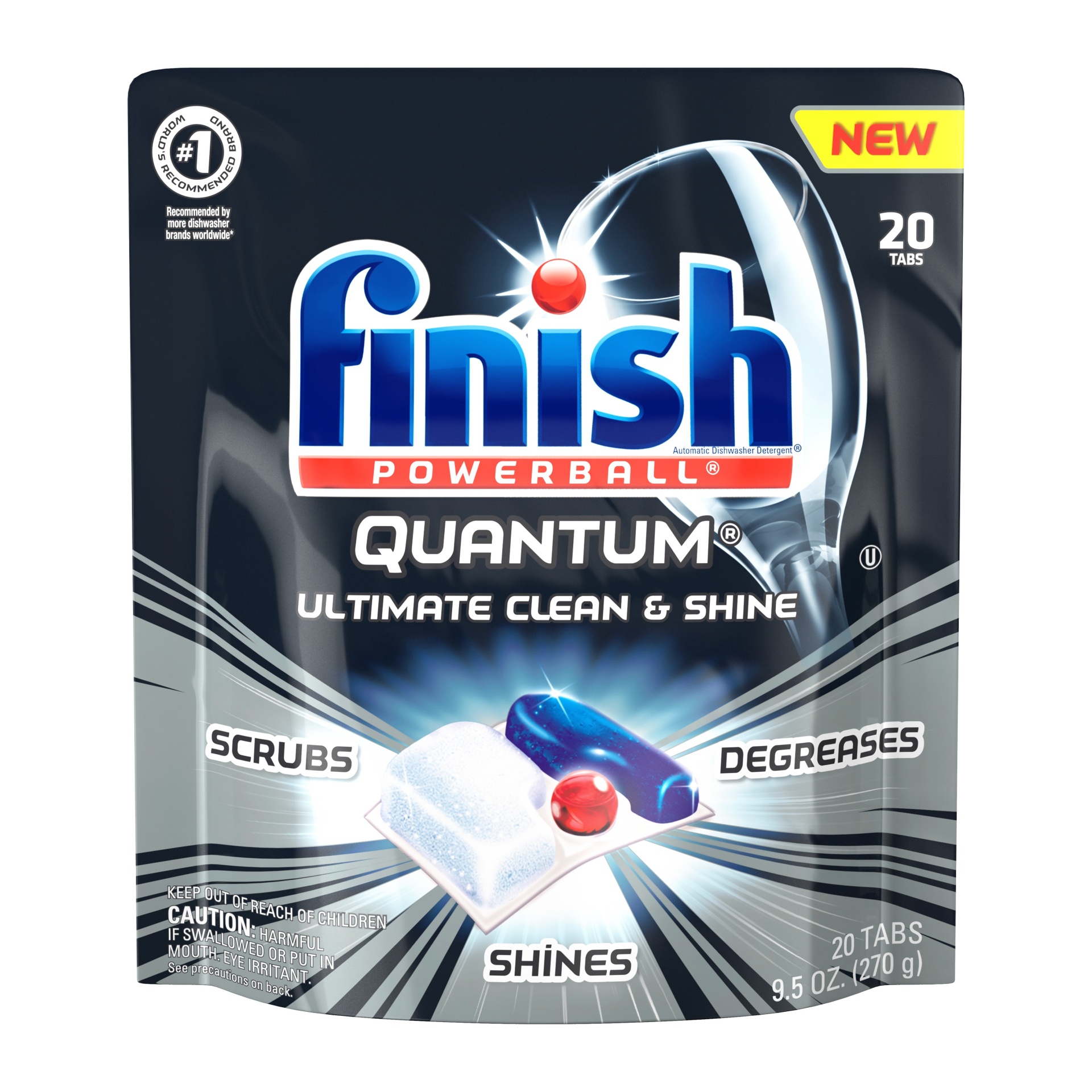 slide 1 of 1, Finish Quantum Dishwasher Detergent, 20 ct