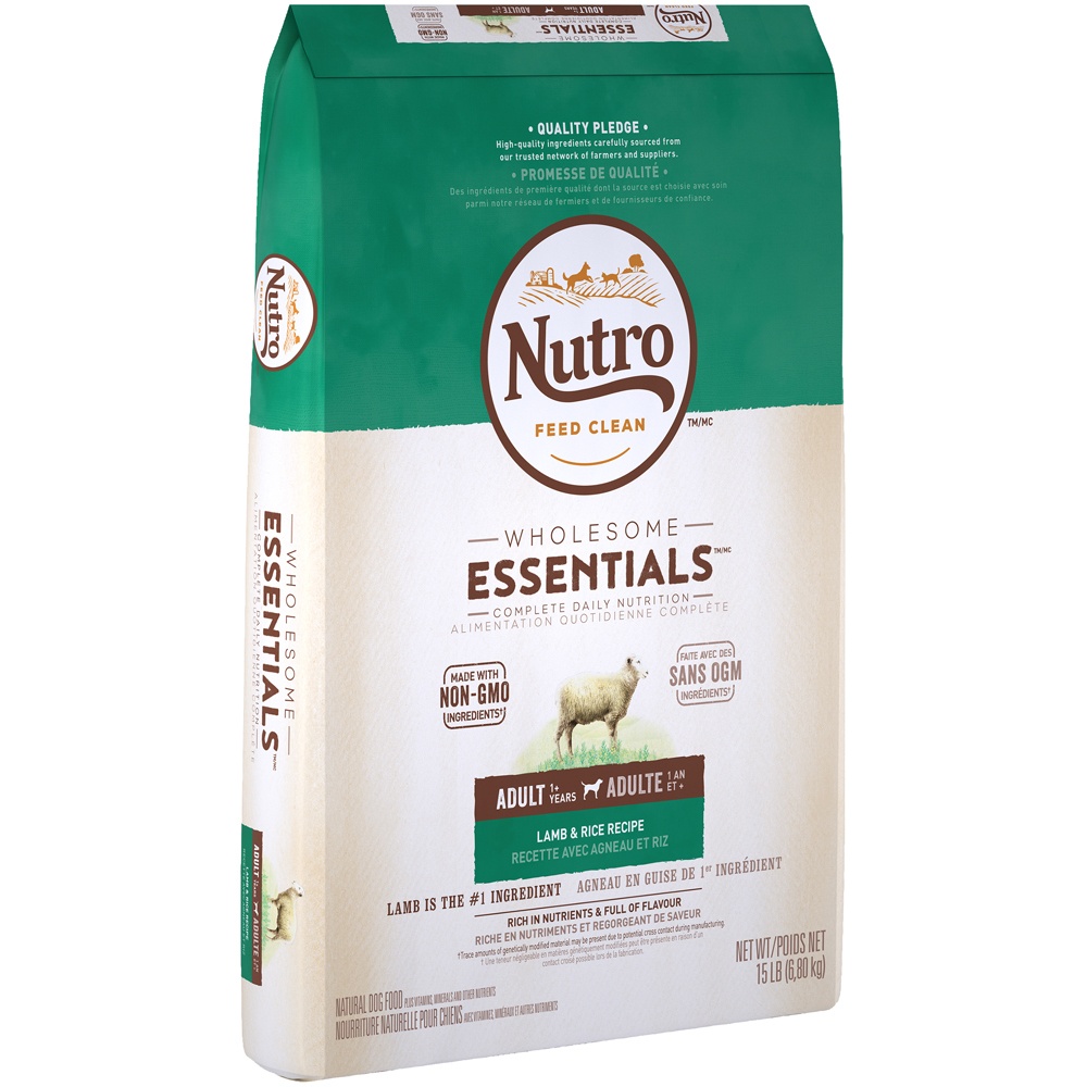 slide 4 of 10, Nutro Wholesome Essentials Adult Lamb & Rice Dry Dog Food, 15 lb