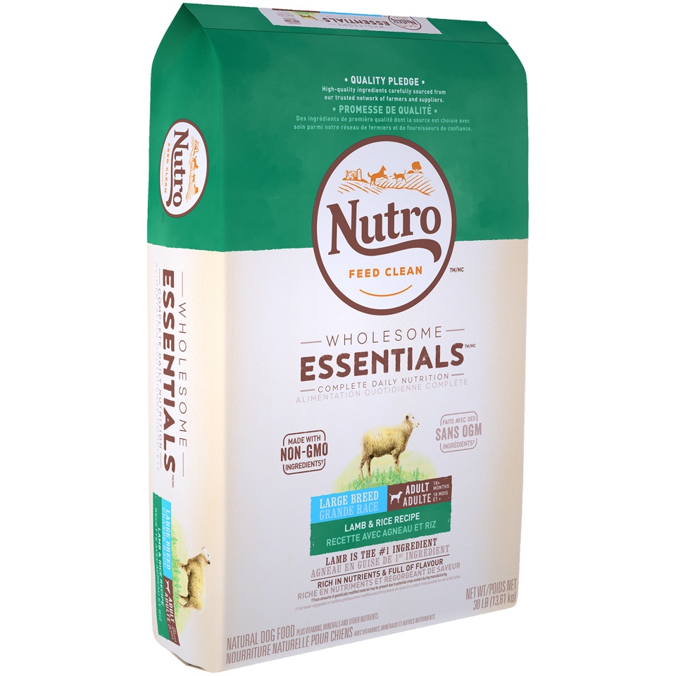 slide 8 of 9, Nutro Wholesome Essentials Large Breed Adult Lamb & Rice Dry Dog Food, 30 lb