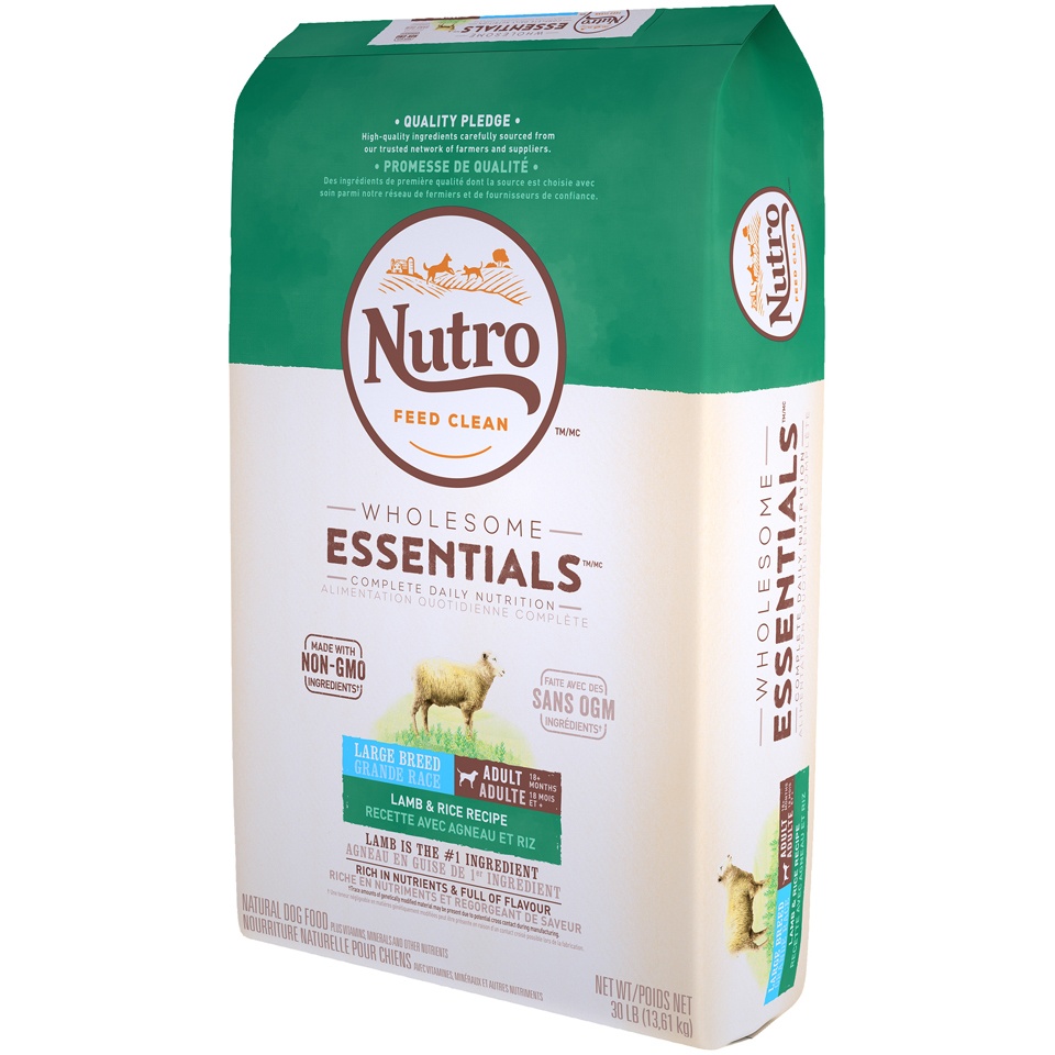 slide 9 of 9, Nutro Wholesome Essentials Large Breed Adult Lamb & Rice Dry Dog Food, 30 lb