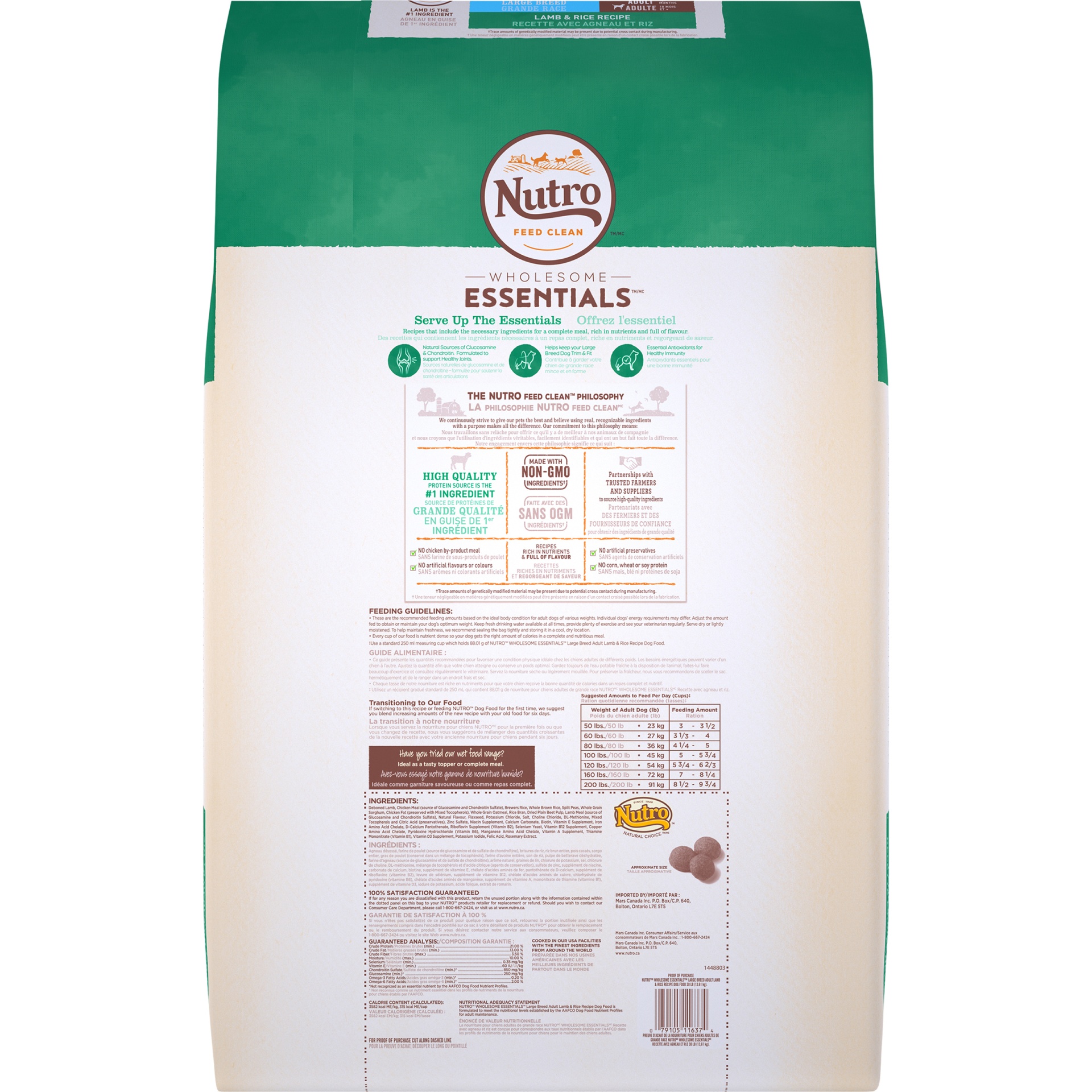 slide 4 of 9, Nutro Wholesome Essentials Large Breed Adult Lamb & Rice Dry Dog Food, 30 lb