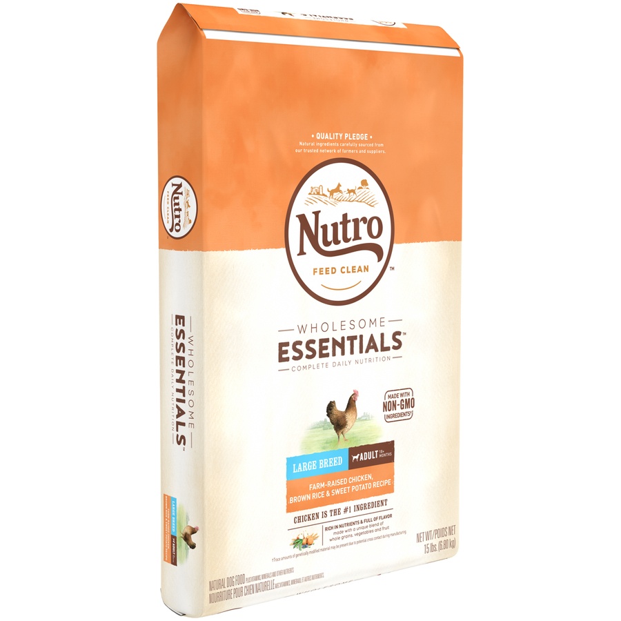 slide 3 of 9, Nutro Wholesome Essentials Large Breed Adult Chicken & Rice Dry Dog Food, 15 lb