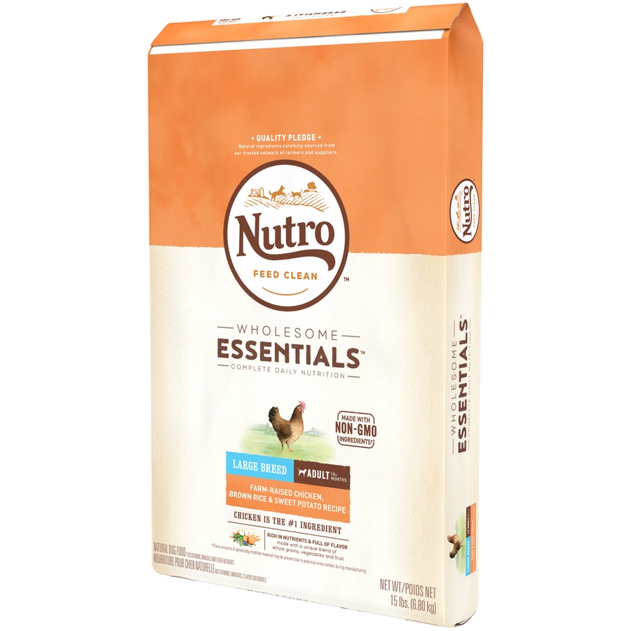 slide 4 of 9, Nutro Wholesome Essentials Large Breed Adult Chicken & Rice Dry Dog Food, 15 lb