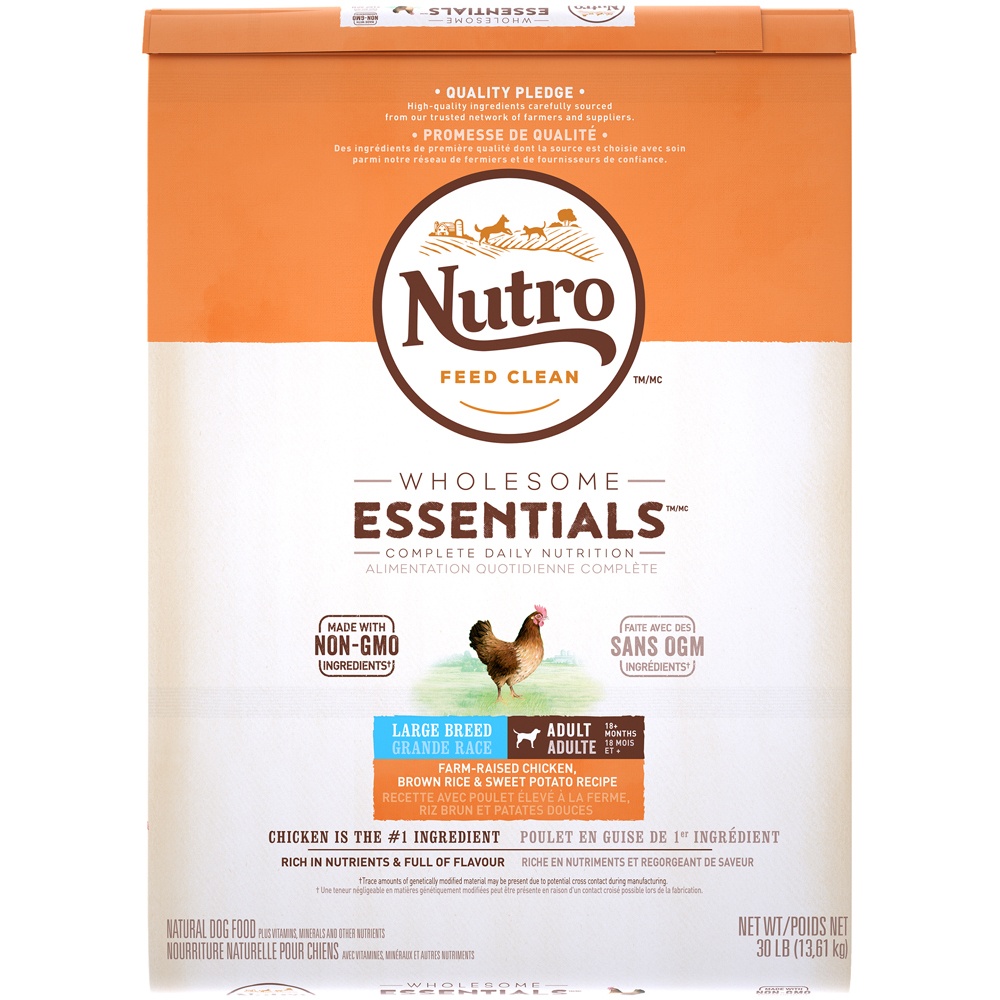 slide 2 of 10, Nutro Wholesome Essentials Large Breed Adult Chicken & Rice Dry Dog Food, 30 lb