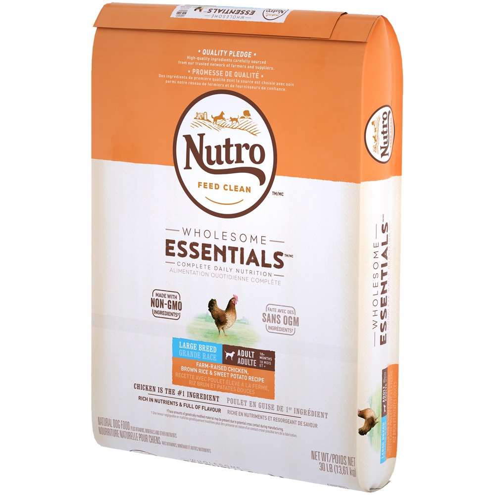 slide 4 of 10, Nutro Wholesome Essentials Large Breed Adult Chicken & Rice Dry Dog Food, 30 lb