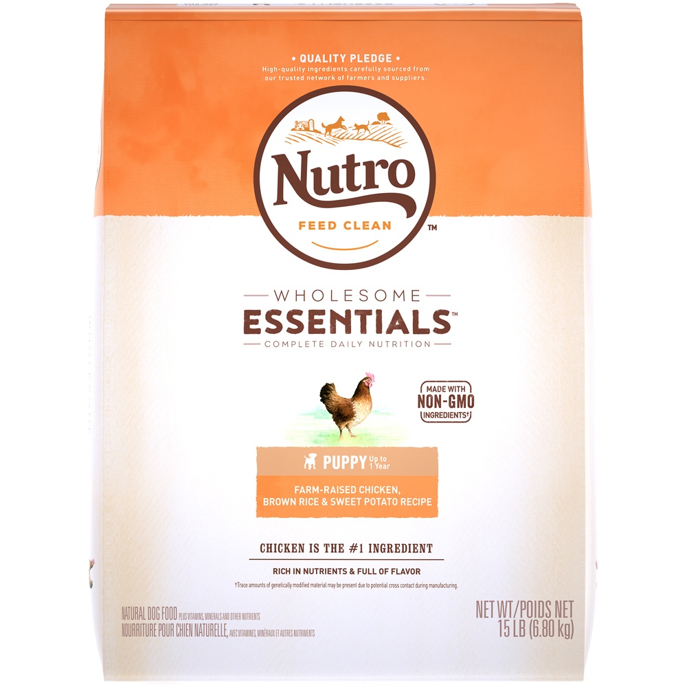 slide 2 of 10, Nutro Wholesome Essentials Puppy Chicken & Rice Dry Dog Food, 15 lb