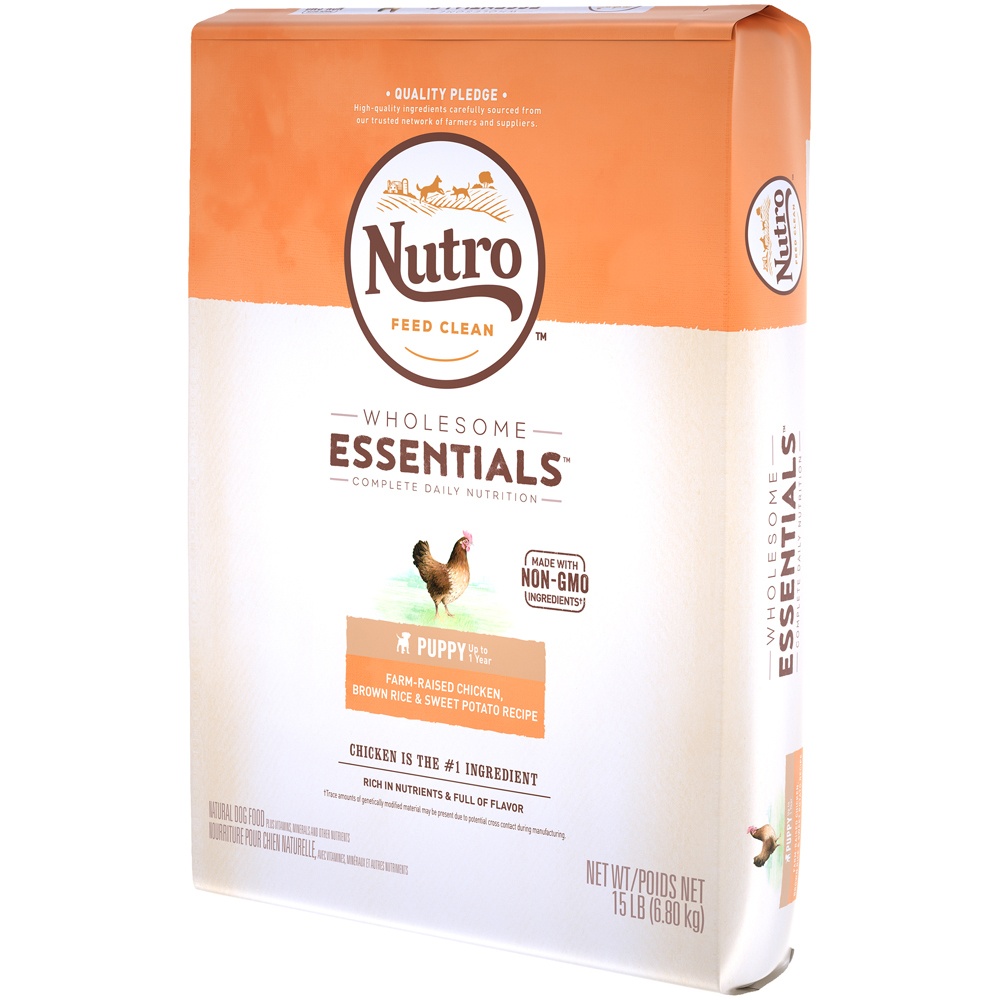 slide 4 of 10, Nutro Wholesome Essentials Puppy Chicken & Rice Dry Dog Food, 15 lb