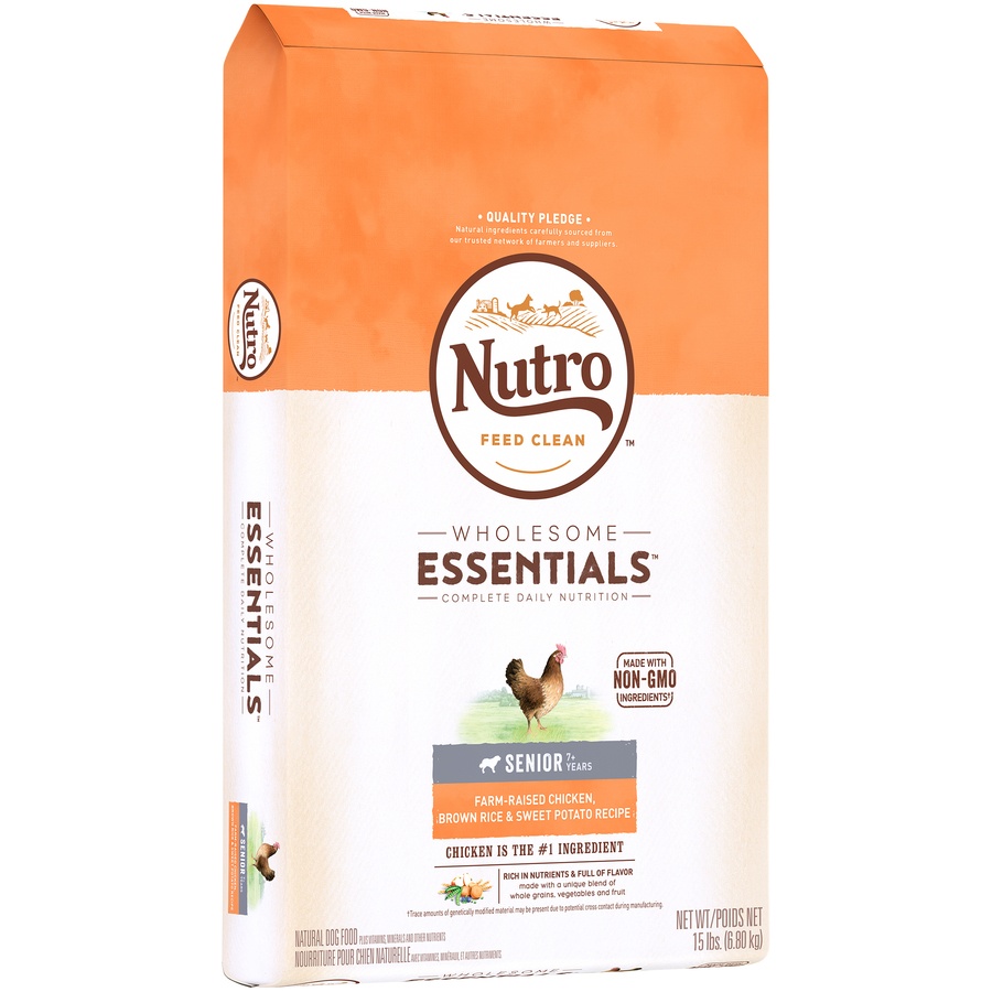 slide 2 of 9, Nutro Wholesome Essentials Senior Chicken & Rice Dry Dog Food, 15 lb