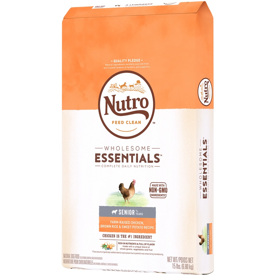 slide 3 of 9, Nutro Wholesome Essentials Senior Chicken & Rice Dry Dog Food, 15 lb