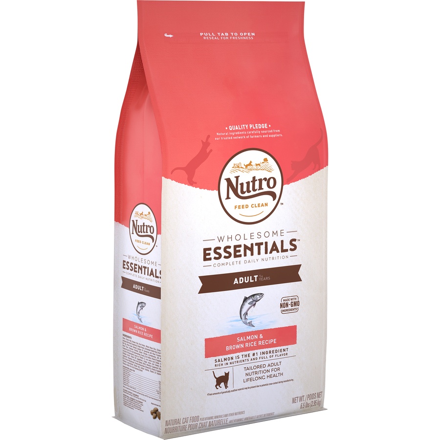 slide 2 of 9, Nutro Wholesome Essentials Salmon & Brown Rice Dry Cat Food, 6.5 lb