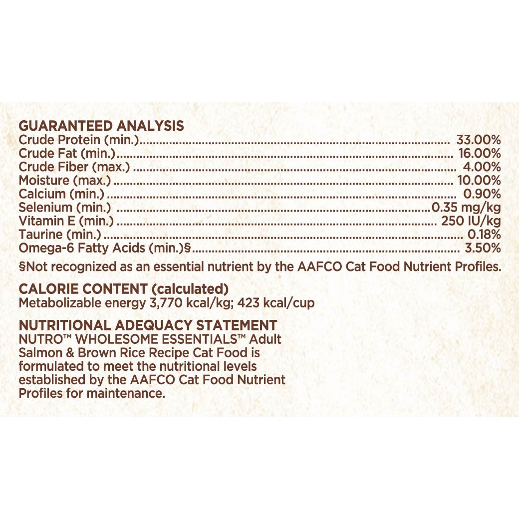 slide 7 of 9, Nutro Wholesome Essentials Salmon & Brown Rice Dry Cat Food, 6.5 lb