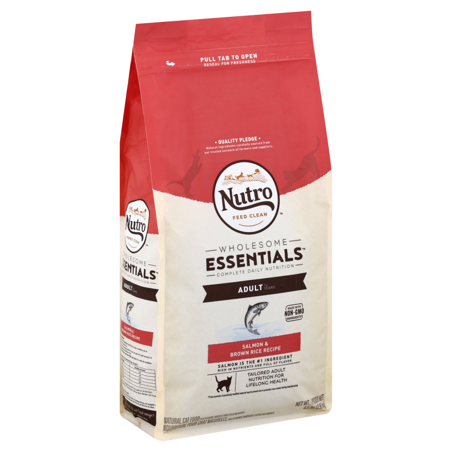 slide 1 of 9, Nutro Wholesome Essentials Salmon & Brown Rice Dry Cat Food, 6.5 lb