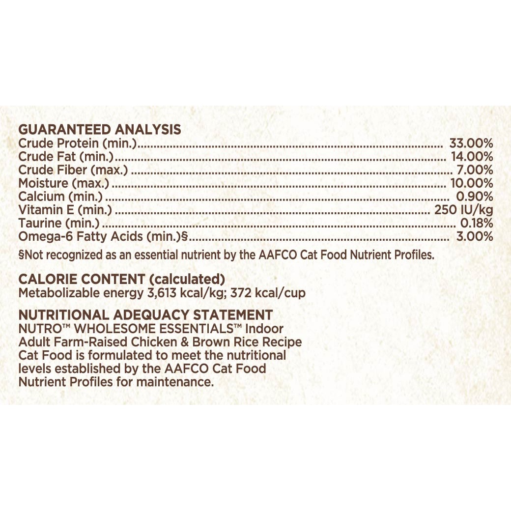 slide 3 of 9, Nutro Wholesome Farm-Raised Chicken & Brown Rice Recipe Dry Cat Food, 6.5 lb