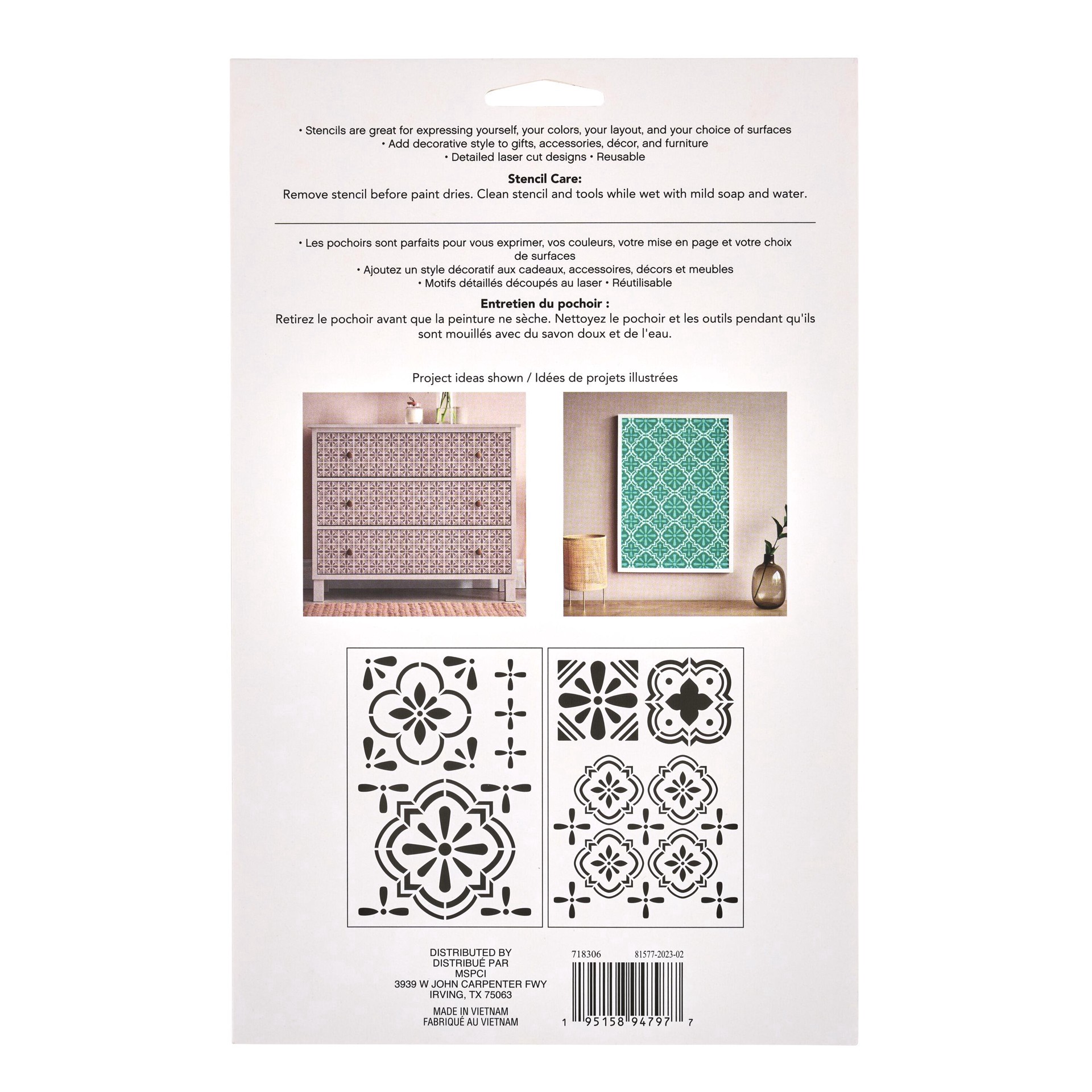 slide 3 of 3, Tile Decor Effects Stencil Set By Craft Smart, 2 ct
