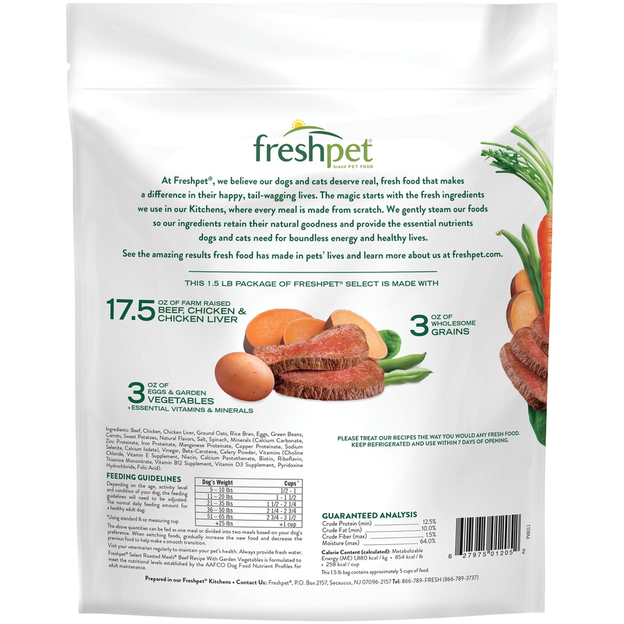 slide 2 of 2, Freshpet Select Beef Roasted Dog Food, 1.5 lb