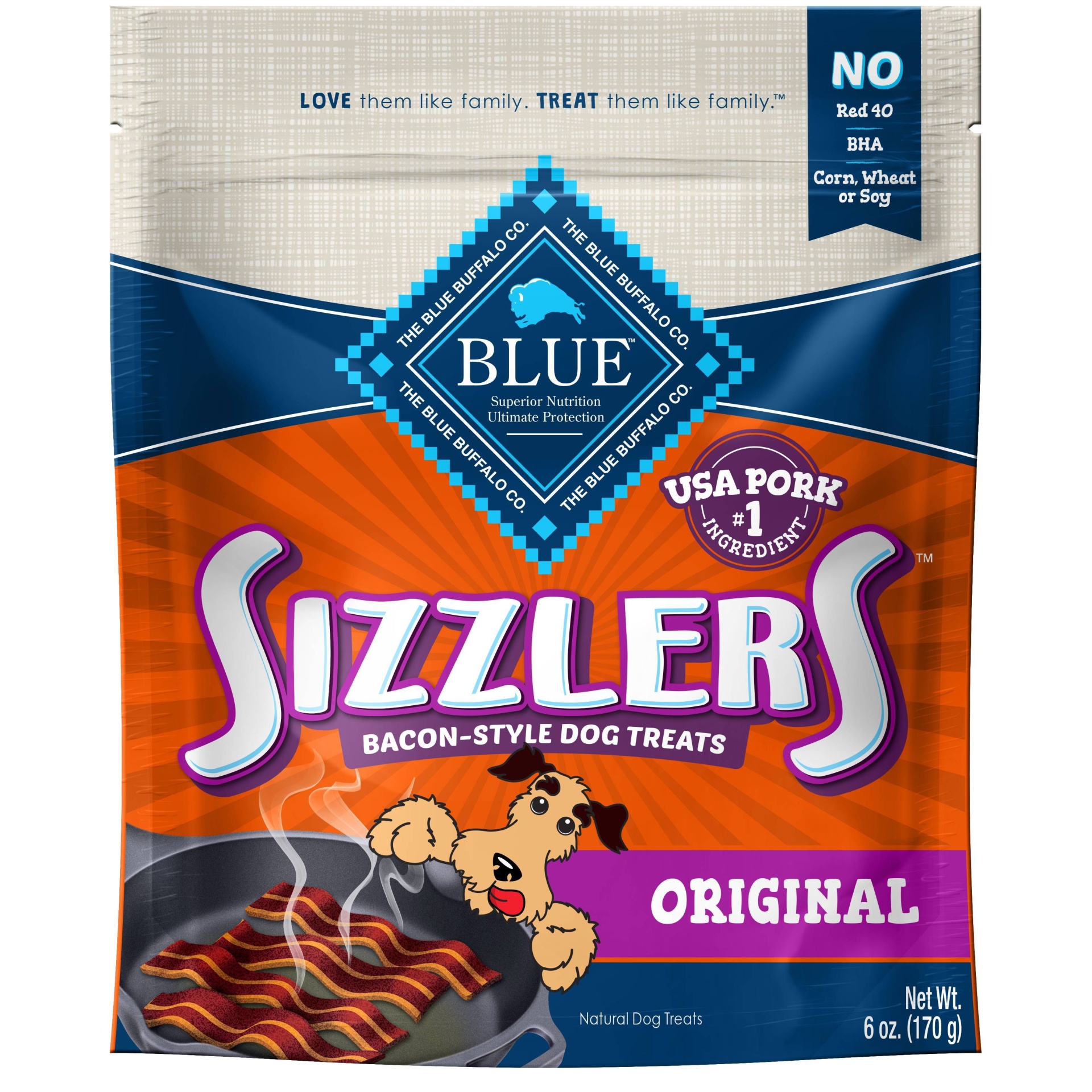 slide 1 of 3, Blue Buffalo Sizzlers Dog Treats, 6 oz