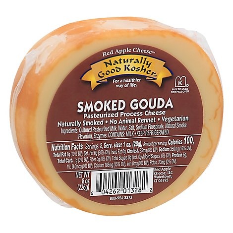 slide 1 of 1, Naturally Good Smoked Gouda Cheese - 8 OZ, 8 oz