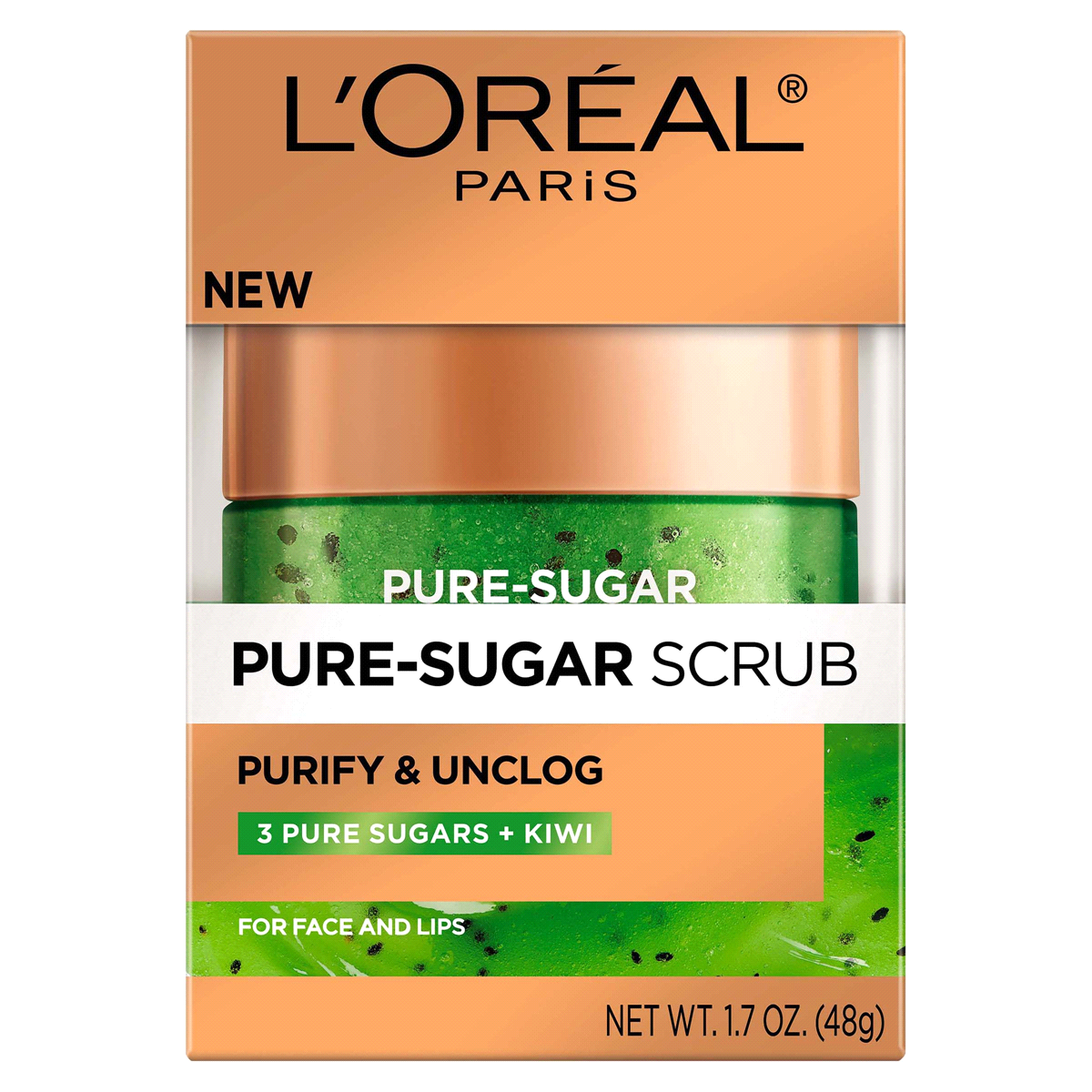 slide 1 of 1, L'Oréal Paris Pure Sugar Scrub Purify & Unclog, 1.7 fl oz