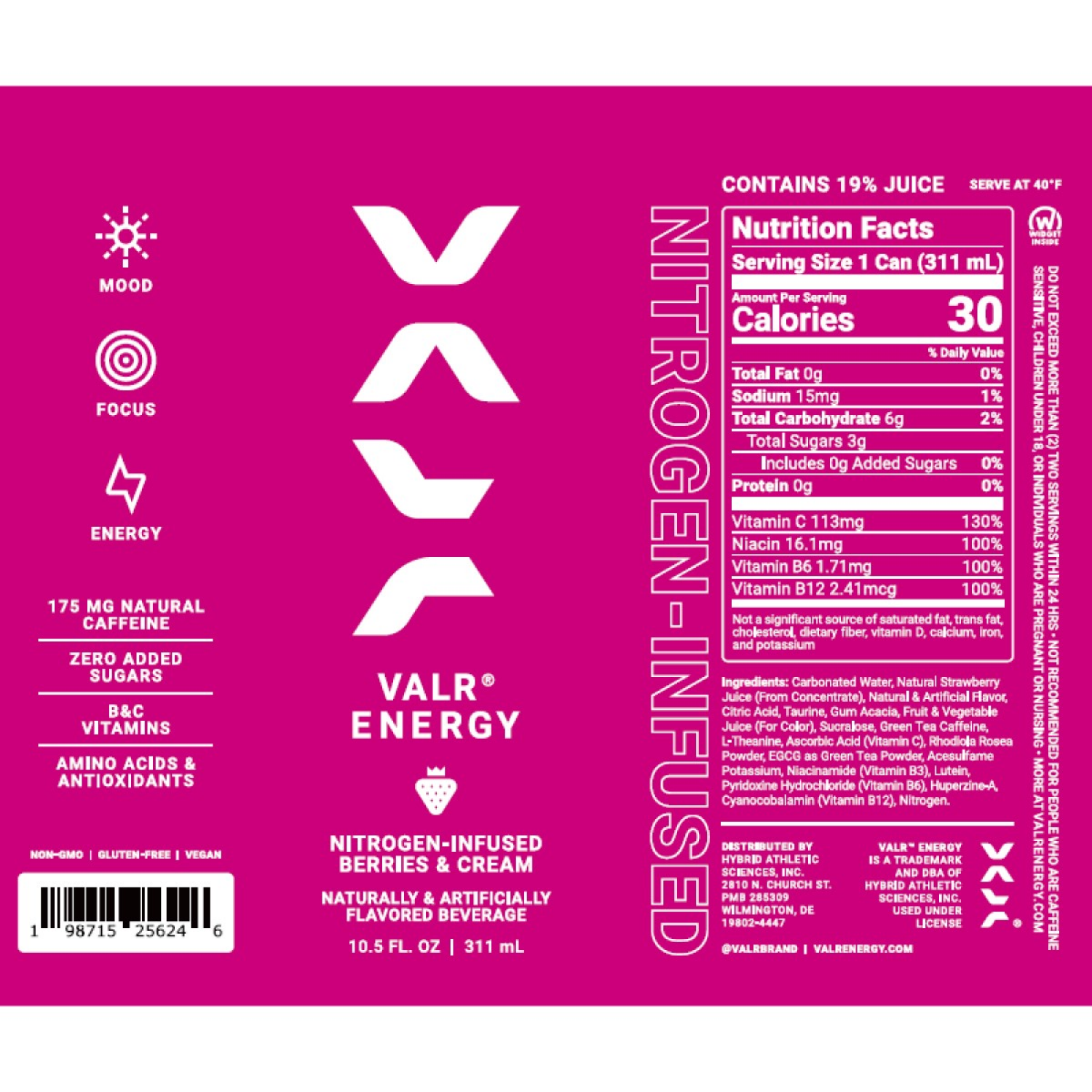 slide 2 of 4, Valr, Nitrogen-Infused Berries & Cream, 10.5 Oz, 10.5 oz