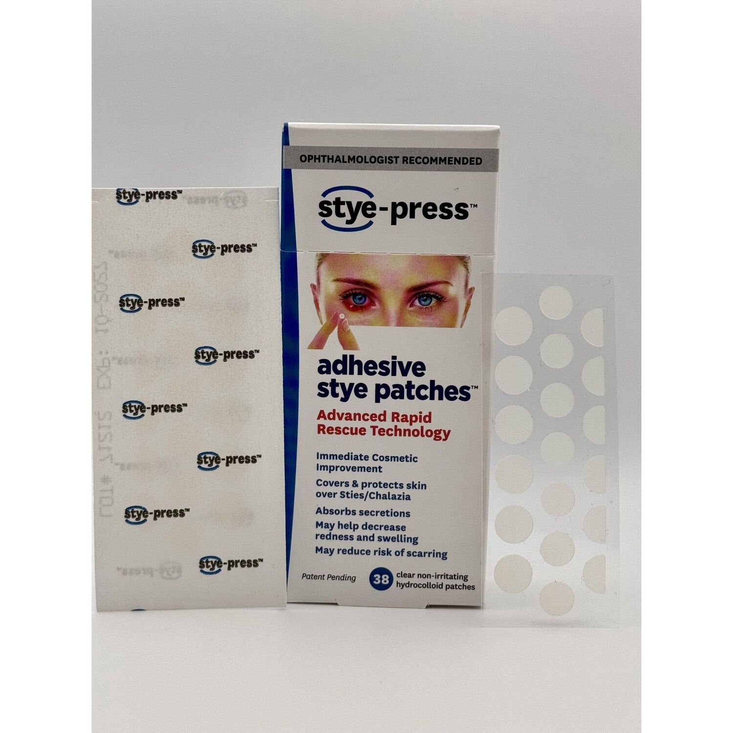 slide 2 of 3, EYE PRESS Stye-Press Adhesive Stye Patches, 38 Ct, 38 ct