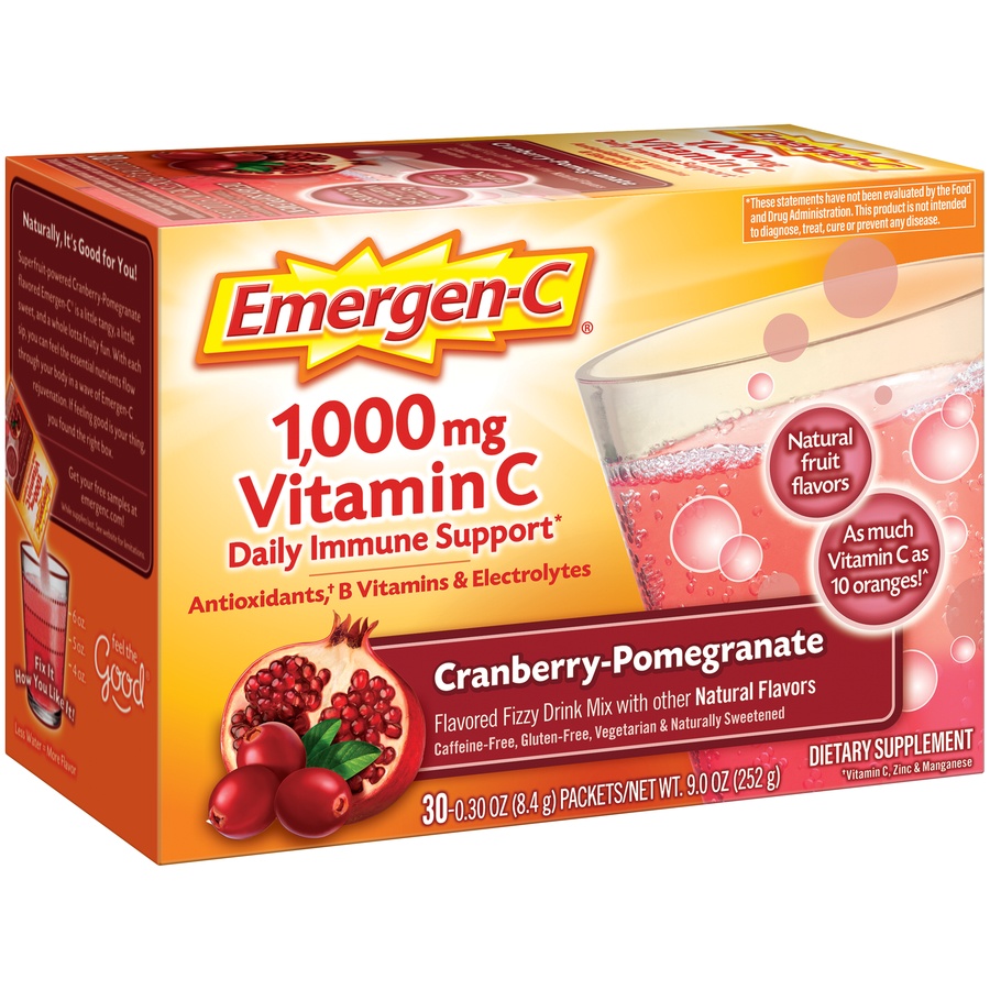 slide 2 of 7, Emergen-C Fizzy Drink Mix 30 ea, 30 ct