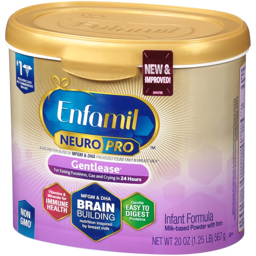 slide 3 of 8, Enfamil Neuropro Gentlease Gentle Infant Formula Powder, 19.5 oz