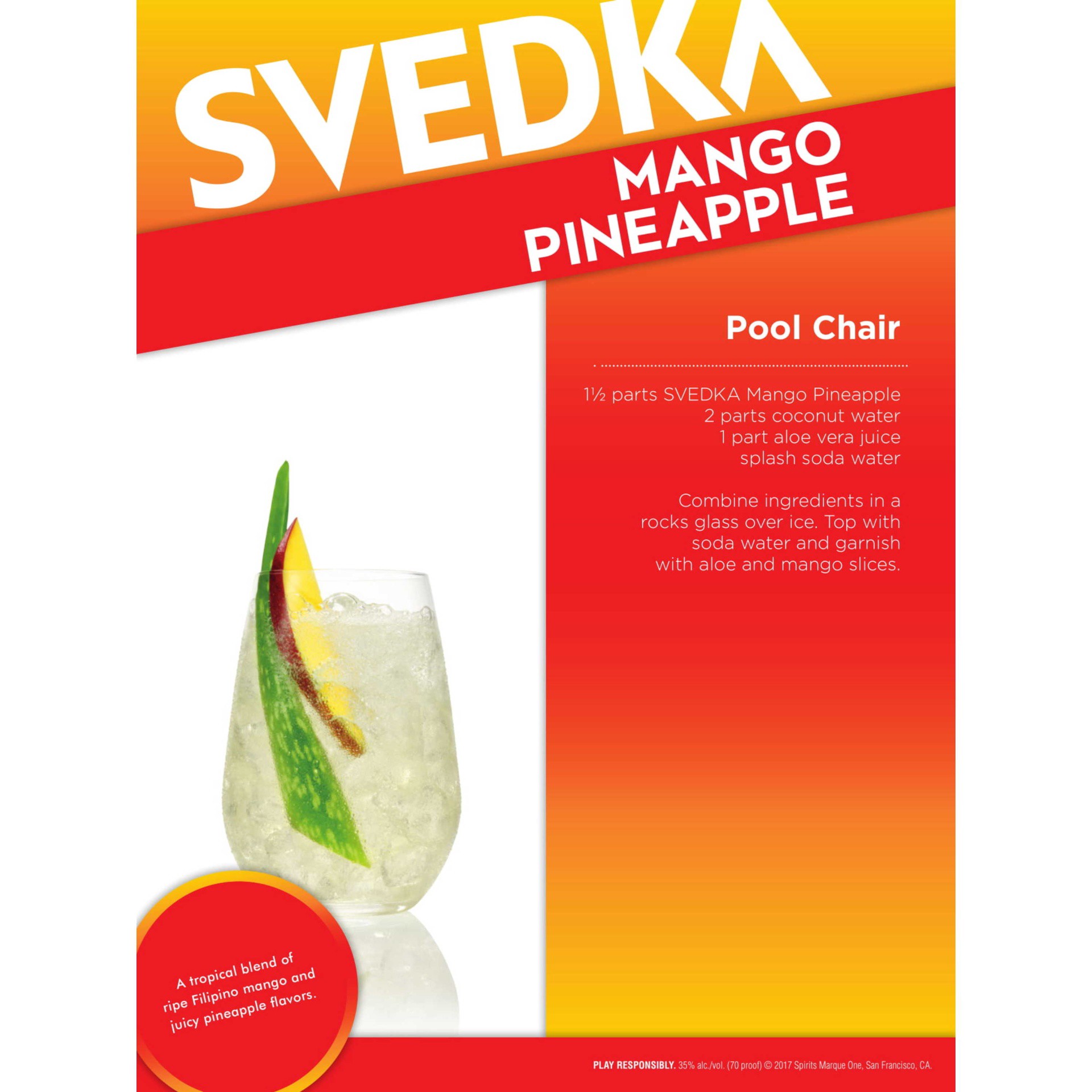 slide 6 of 7, SVEDKA Mango Pineapple Flavored Vodka, 1.75 L Bottle, 70 Proof, 59.17 fl oz