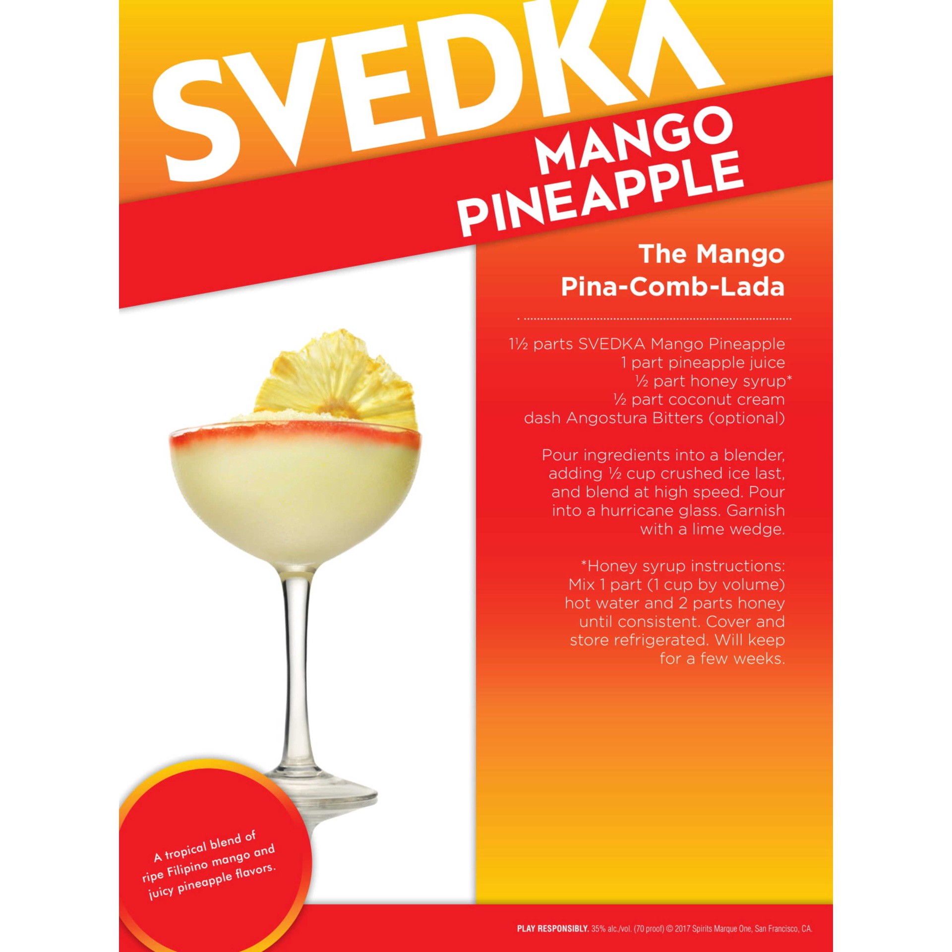 slide 5 of 7, SVEDKA Mango Pineapple Flavored Vodka, 1.75 L Bottle, 70 Proof, 59.17 fl oz