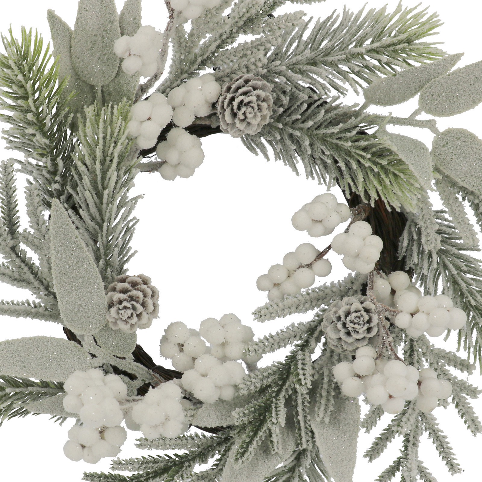 slide 2 of 3, 12" Mini Snowy White Berry & Pinecone Wreath By Ashland, 12 in
