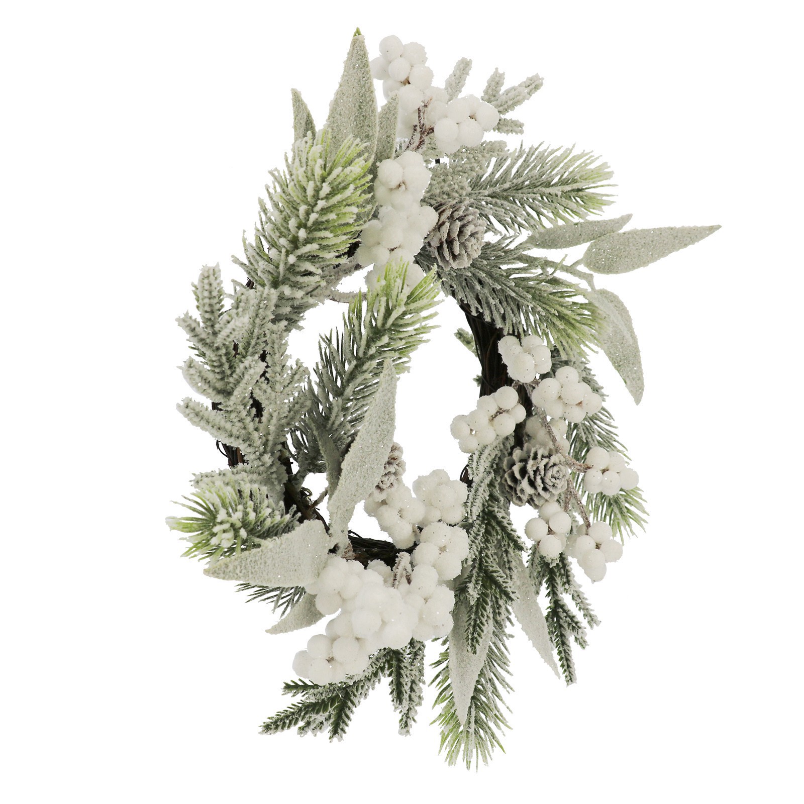 slide 3 of 3, 12" Mini Snowy White Berry & Pinecone Wreath By Ashland, 12 in
