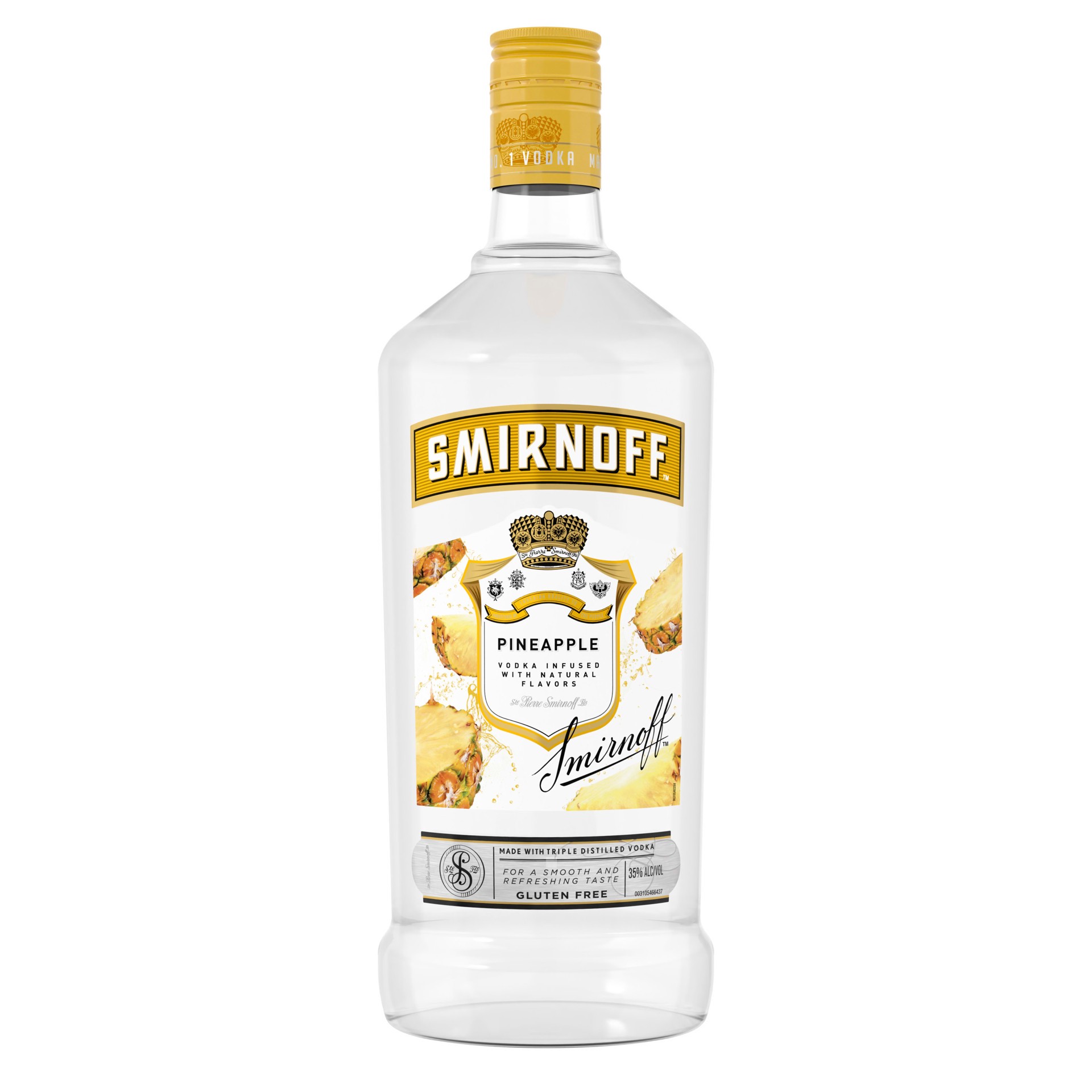 slide 1 of 3, Smirnoff Pineapple (Vodka Infused With Natural Flavors), 1.75 L, 1.75 liter