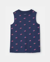 Carters Boys American Flag Graphic Tank - Navy Blue Navy L
