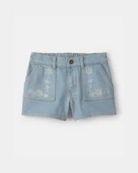 Oshkosh Girls Floral Denim Shorts - Light Wash Light Wash 10