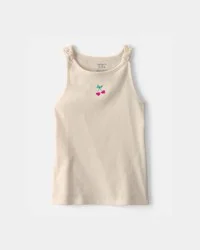 Carters Girls Cherry Embroidered Tank Top - Ivory Ivory 4