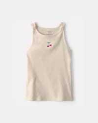 Carters Girls Cherry Embroidered Tank Top - Ivory Ivory 4