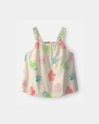 Carters Girls Summer Floral Tank Top - Cream Cream 10