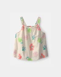 Carters Girls Summer Floral Tank Top - Cream Cream 14