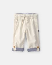 Oshkosh Baby Linen Pants - Cream Cream 9M