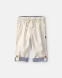 Oshkosh Baby Linen Pants - Cream Cream 9M