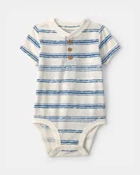 Oshkosh Baby Boy Striped Bodysuit - Blue/Ivory Blue/Ivory 24M