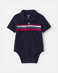 Oshkosh Baby Boy Polo Bodysuit - Navy Blue Navy 18M
