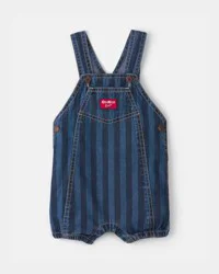 Oshkosh Baby Striped Denim Shortall - Dark Wash Dark Wash 12M